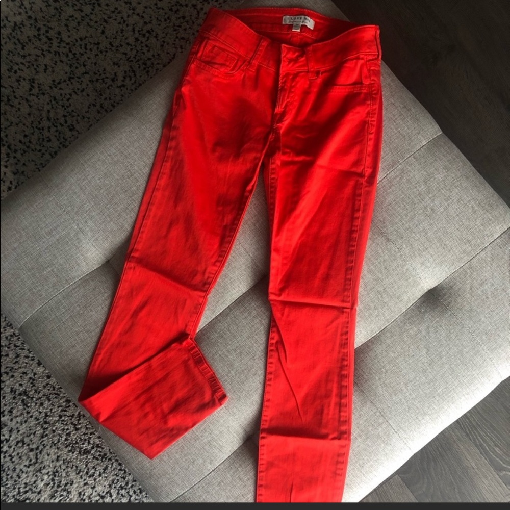 Bright Red/Orange Skinny Pants